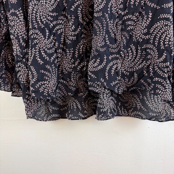 Ba&sh Floral Puff Sleeve Boho Blouse Viscose Purple Ruffle Size US 8 Oversized - Picture 5 of 11